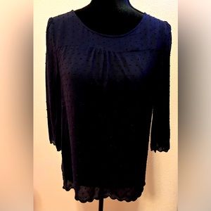 Anthropologie Maeve Blouse Size 10 Navy Blue
